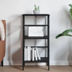 vidaXL Estante de libros 40 x 29,5 x 81 cm Roble negro Best