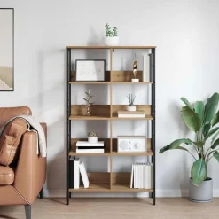 vidaXL Estanterías-Estante de libros Roble artesanal 82 x 32 x 144,5 cm