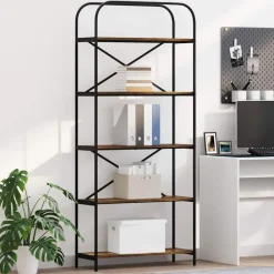 vidaXL Estante de libros 80 x 30 x 183 cm Roble ahumado Outlet