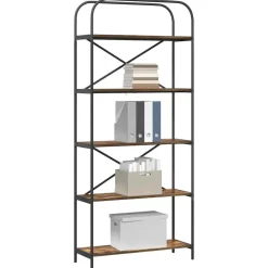 vidaXL Estante de libros 80 x 30 x 183 cm Roble ahumado Outlet