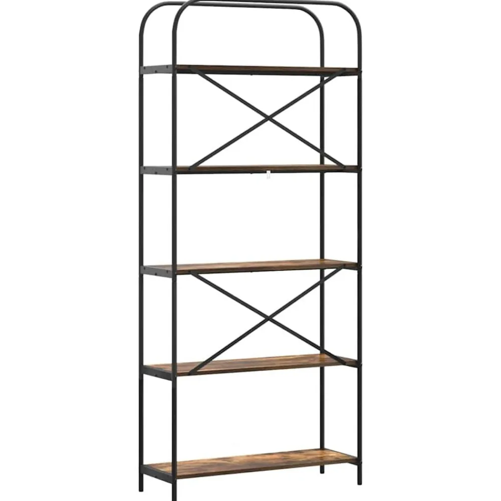 vidaXL Estante de libros 80 x 30 x 183 cm Roble ahumado Outlet
