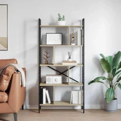 vidaXL Estante de libros 75 x 30 x 156 cm Roble Sonoma Best