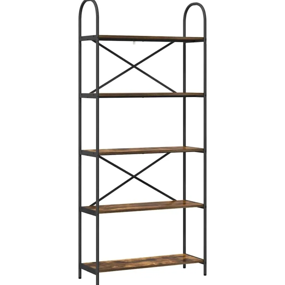 vidaXL Estante de libros 80 x 30 x 183 cm Roble ahumado Sale