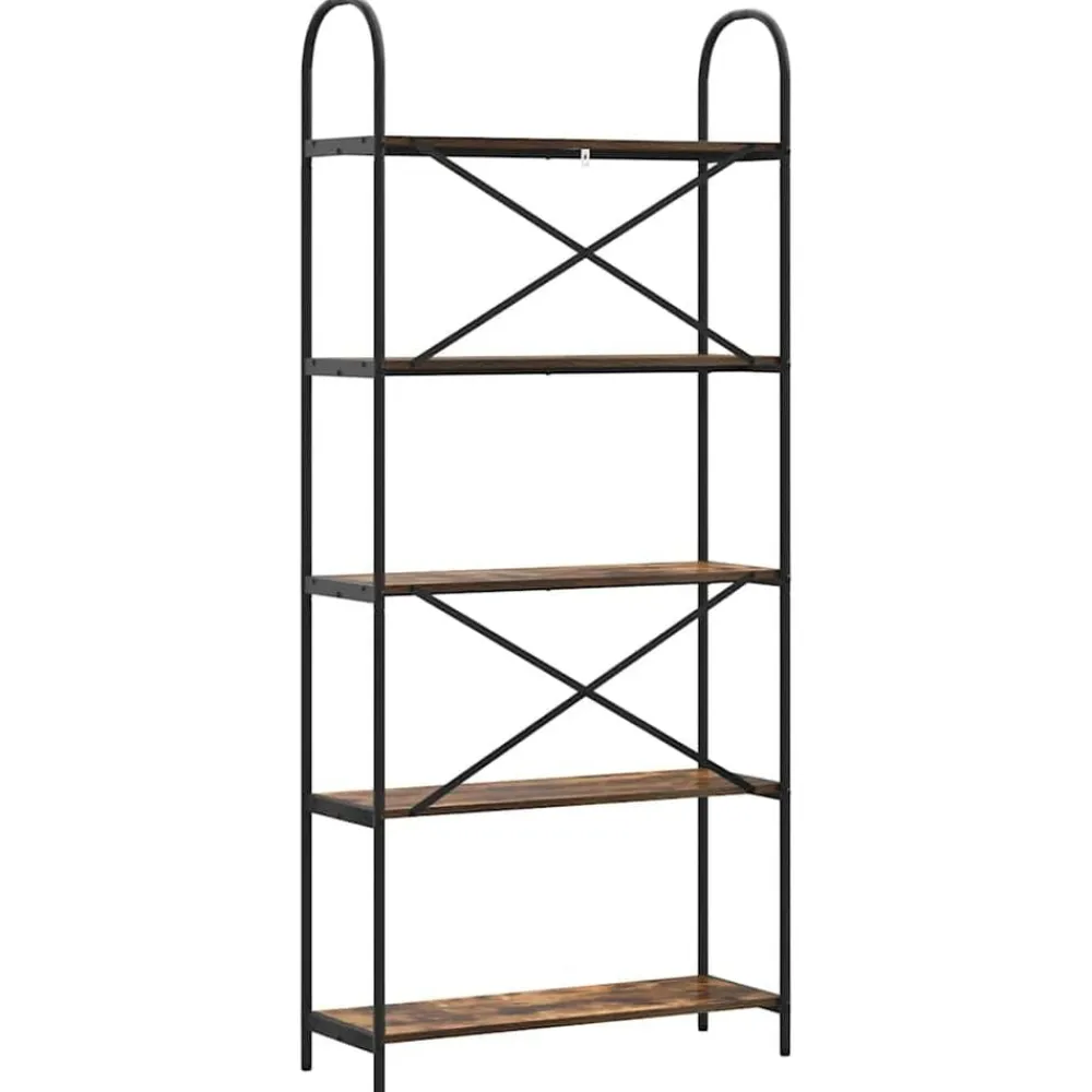 vidaXL Estante de libros 80 x 30 x 183 cm Roble ahumado Sale