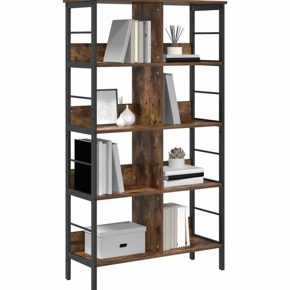vidaXL Estante de libros 82 x 32 x 144,5 cm Roble ahumado Sale