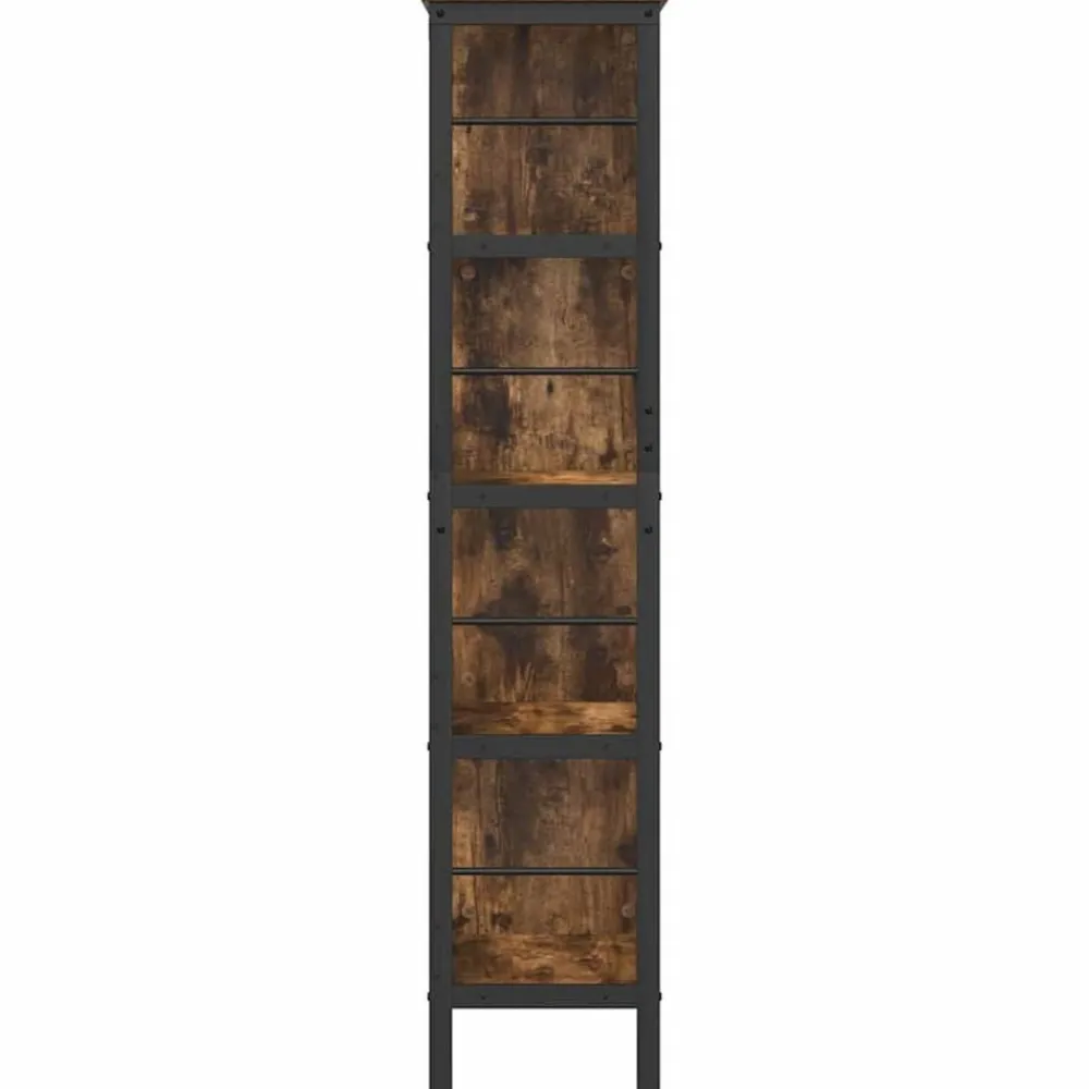 vidaXL Estante de libros 82 x 32 x 144,5 cm Roble ahumado Sale