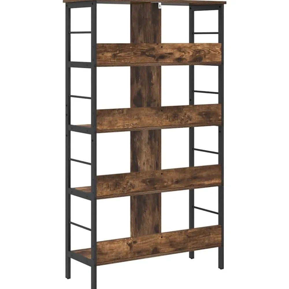 vidaXL Estante de libros 82 x 32 x 144,5 cm Roble ahumado Sale