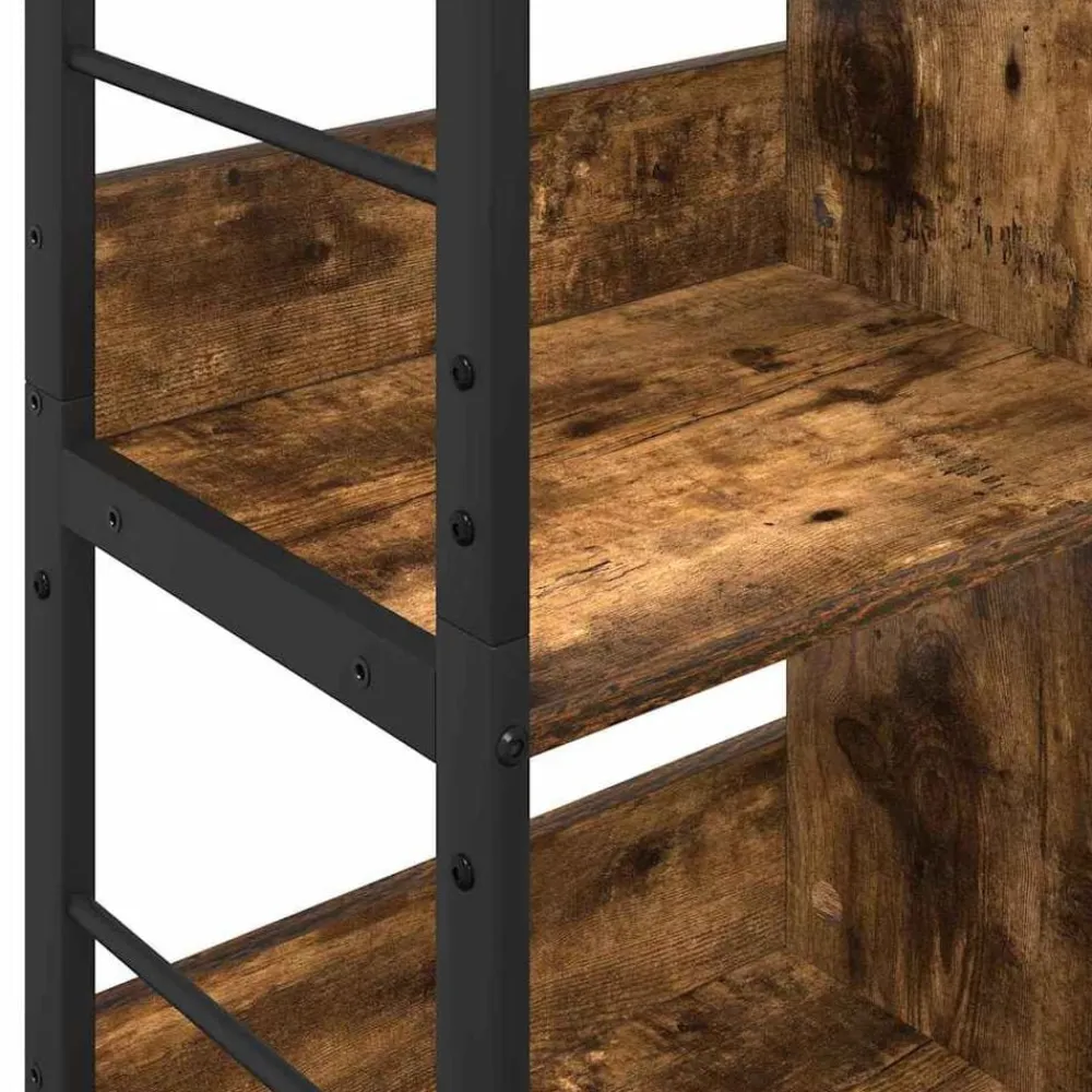 vidaXL Estante de libros 82 x 32 x 144,5 cm Roble ahumado Sale