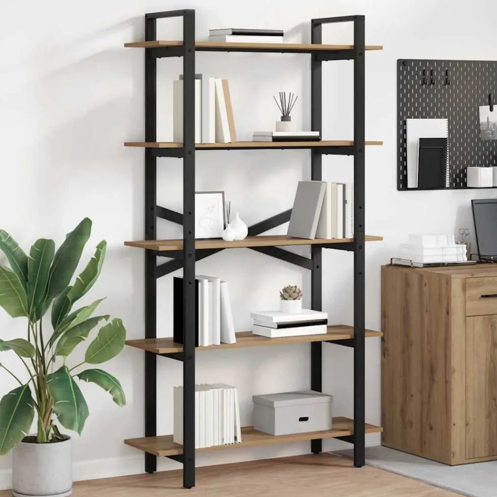 vidaXL Estante de libros Roble artesanal 100 x 33,5 x 178 cm Roble artisan Hot