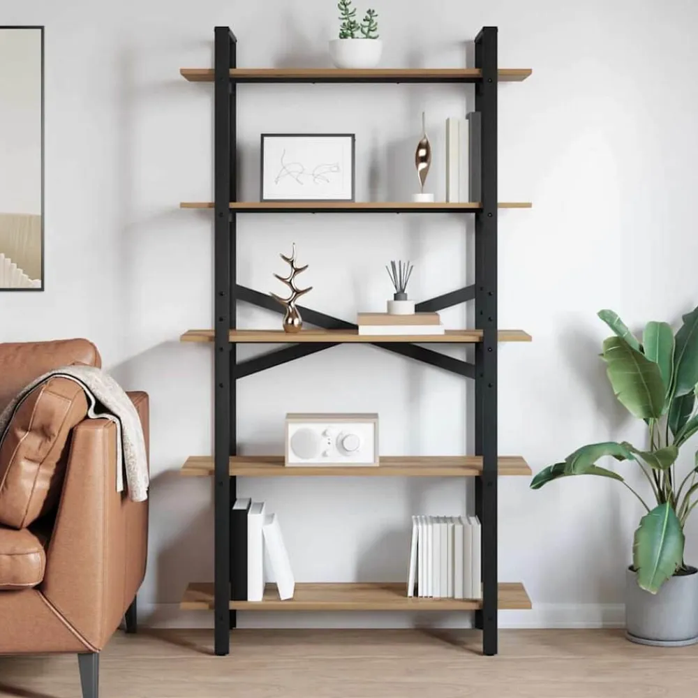vidaXL Estante de libros Roble artesanal 100 x 33,5 x 178 cm Roble artisan Hot