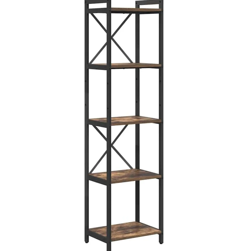 vidaXL Estante de libros 40 x 30 x 155 cm Roble ahumado Discount