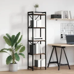 vidaXL Estante de libros 40 x 30 x 155 cm Roble ahumado Discount