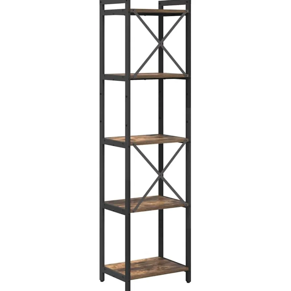 vidaXL Estante de libros 40 x 30 x 155 cm Roble ahumado Discount