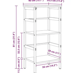 vidaXL Estante de libros 40 x 29,5 x 81 cm Roble ahumado Best