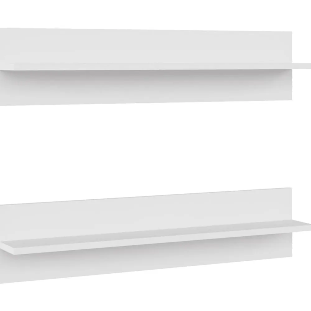 vidaXL Estante de pared 2 uds madera contrachapada 80x11,5x18cm Blanco