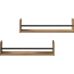 vidaXL Estante de pared 2 pcs Roble artesanal 60 x 16 x 14 cm Roble artisan Sale