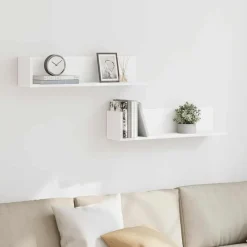 vidaXL Estanterías-Estante de pared 2 uds madera ingeniería 75x16,5x16,5 cm