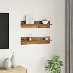 vidaXL Estanterías-Estante de pared 2 pcs 80 x 11,5 x 18 cm