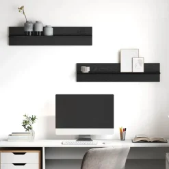 vidaXL Estanterías-Estante de pared 2 pcs 80 x 11,5 x 18 cm