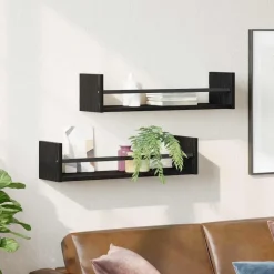 vidaXL Estanterías-Estante de pared 2 pcs 60 x 16 x 14 cm