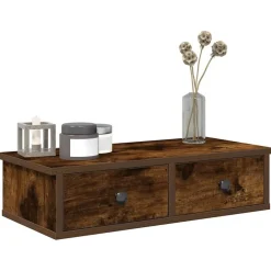 vidaXL Estanterías-Estante de pared con cajones de madera contrachapada blanco