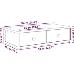 vidaXL Estanterías-Estante de pared con cajones de madera contrachapada blanco
