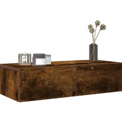 vidaXL Estanterías-Estante de pared con cajones de madera contrachapada blanco