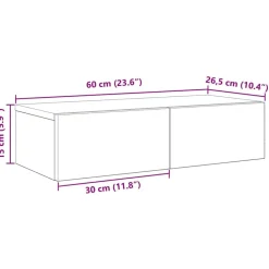 vidaXL Estanterías-Estante de pared con cajones de madera contrachapada blanco