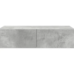 vidaXL Estanterías-Estante de pared con cajones madera contrachapada gris hormigón