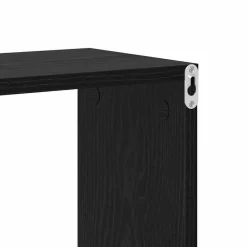 vidaXL Estanterías-Estante de pared con estante Negro Madera de ingeniería