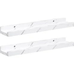 vidaXL Estante de pared con estante 2 pcs Mármol 40 x 9 x 3 cm M&aacute;rmol Discount