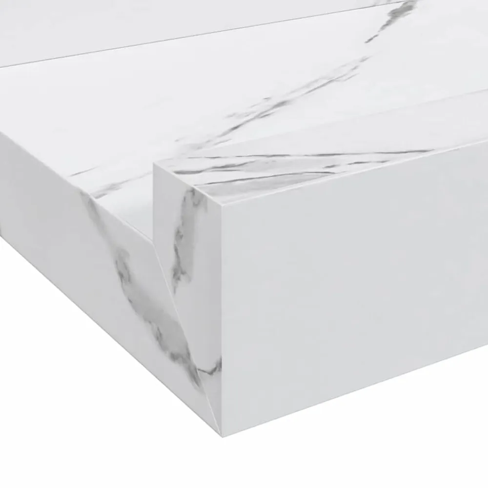 vidaXL Estante de pared con estante 2 pcs Mármol 40 x 9 x 3 cm Mármol Discount