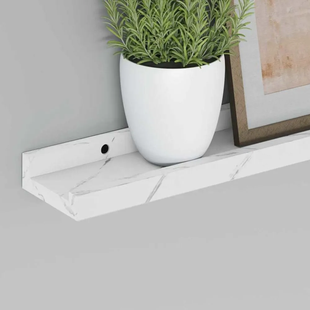 vidaXL Estante de pared con estante 2 pcs Mármol 40 x 9 x 3 cm Mármol Discount