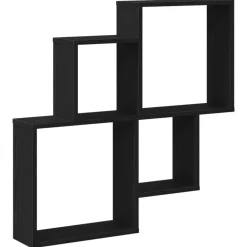 vidaXL Estante de pared con estante 80 x 15 x 78,5 cm Roble negro