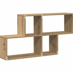 vidaXL Estante de pared con estante Marrón Madera de ingeniería Roble artisan Best