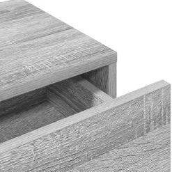 vidaXL Estante de pared con cajones madera contrachapada roble ahumado Gris sonoma New