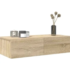 vidaXL Estante de pared con cajones madera contrachapada Roble Sonoma New