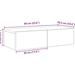 vidaXL Estante de pared con cajones madera contrachapada Roble Sonoma New