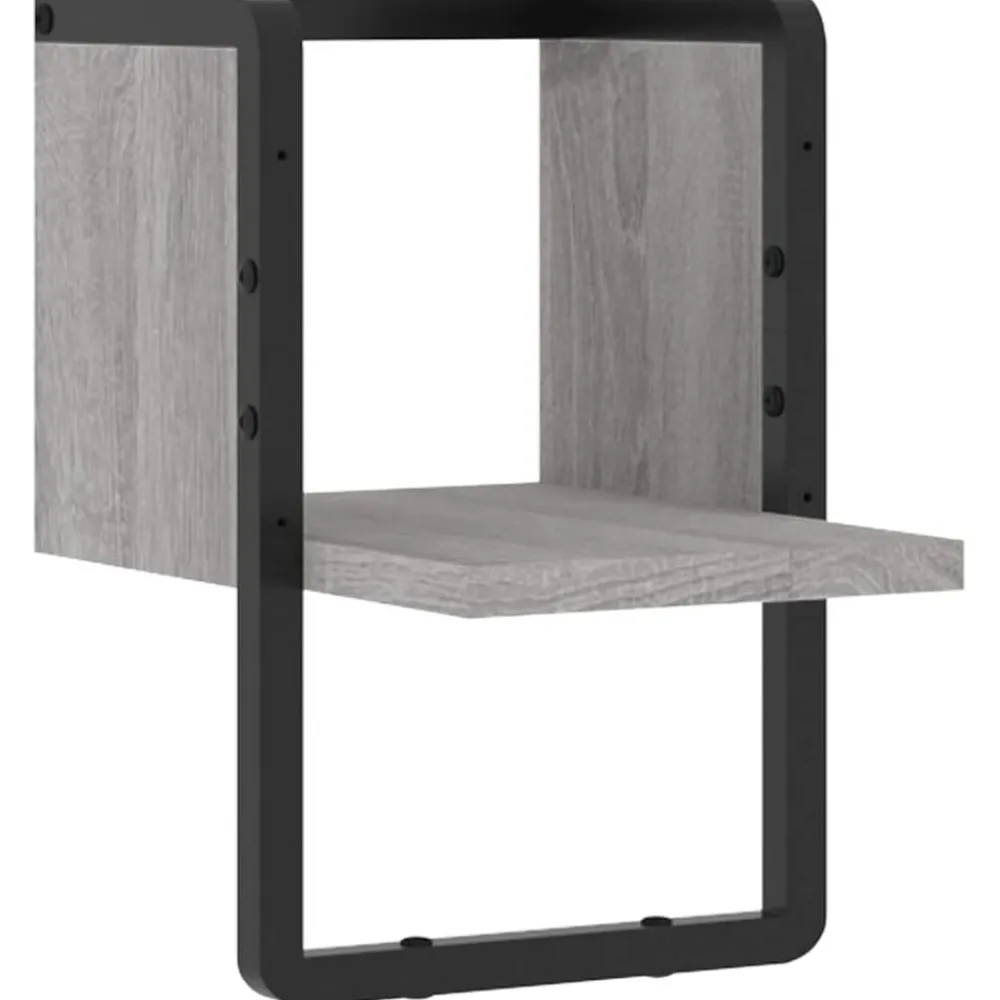 vidaXL Estante de pared con barra 20x25x30 cm Gris sonoma Hot