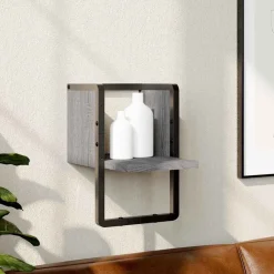 vidaXL Estante de pared con barra 20x25x30 cm Gris sonoma Hot