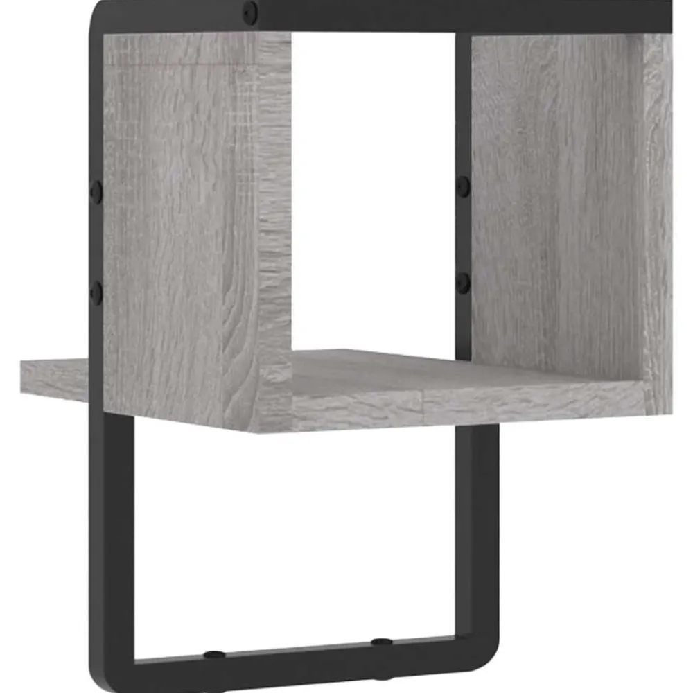 vidaXL Estante de pared con barra 20x25x30 cm Gris sonoma Hot