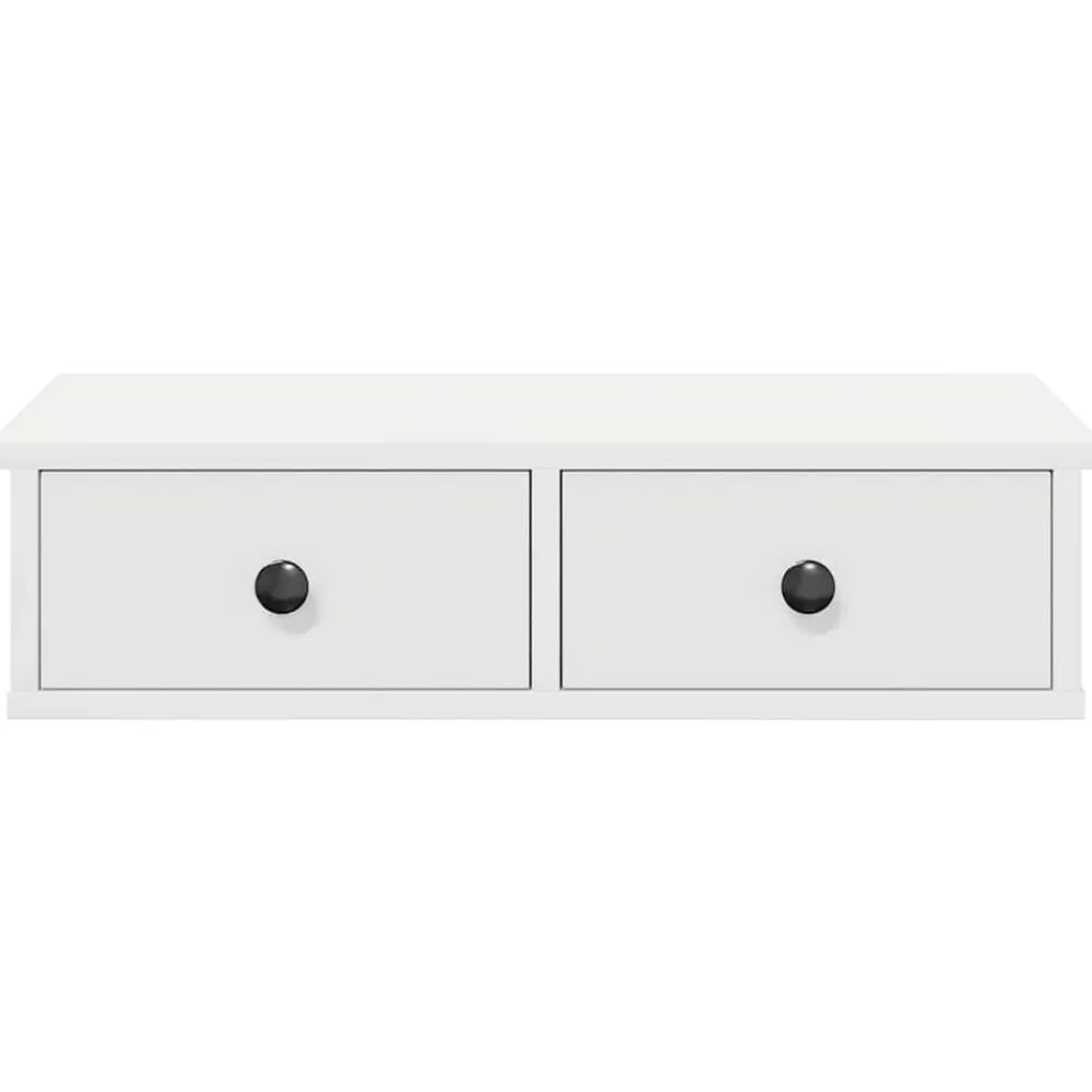 vidaXL Estante de pared con cajones de madera contrachapada Blanco Hot