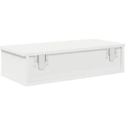 vidaXL Estante de pared con cajones de madera contrachapada Blanco Hot