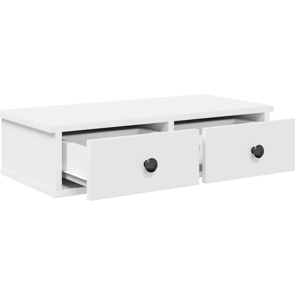 vidaXL Estante de pared con cajones de madera contrachapada Blanco Hot