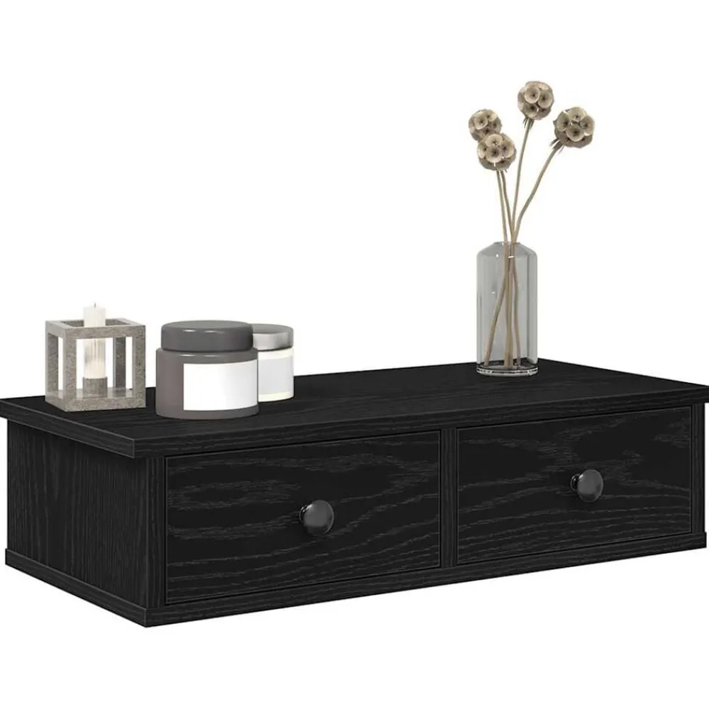 vidaXL Estanterías-Estante de pared con cajones de madera contrachapada