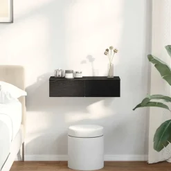 vidaXL Estanterías-Estante de pared con cajones de madera contrachapada
