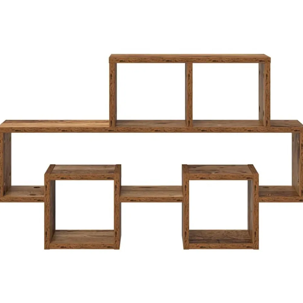 vidaXL Estante de pared con estante 82 x 15 x 51 cm Madera vieja Clearance