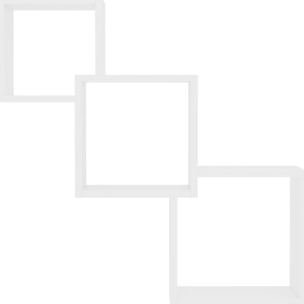 vidaXL Estante de pared de cubo de madera contrachapada 68x15x68 cm Blanco Hot