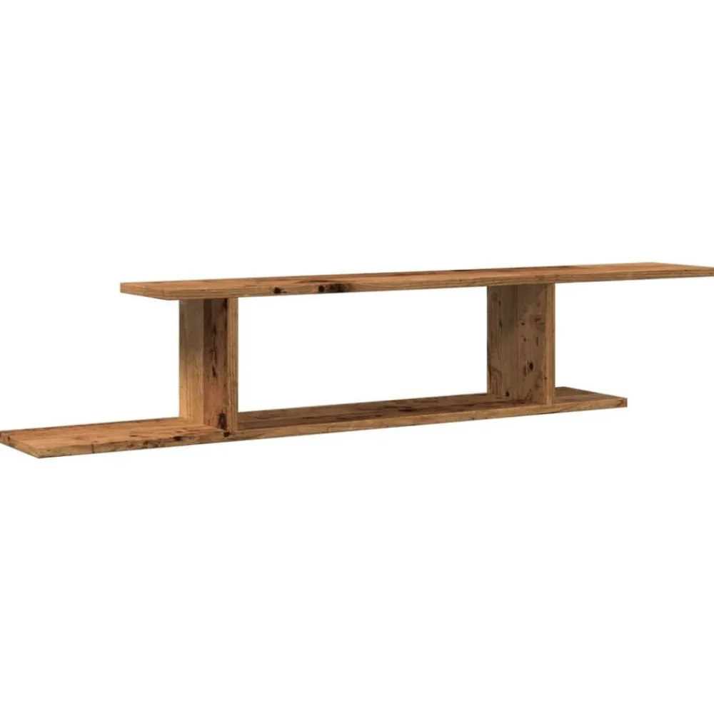 vidaXL Estanterías-Estante de pared de TV madera ingeniería envejecida 125x18x23cm