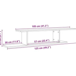 vidaXL Estanterías-Estante de pared de TV madera ingeniería envejecida 125x18x23cm
